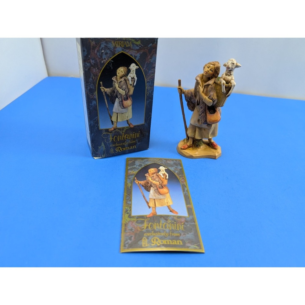 Fontanini Miriam Villager Lamb Basket Nativity Figure 5 inch Hand-Painted